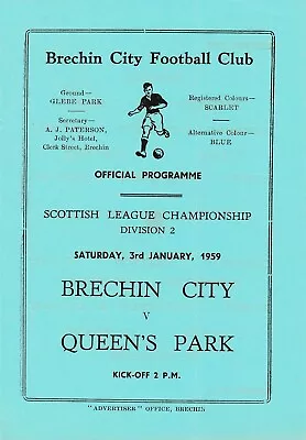 Brechin City V Queens Park (Scottish League) 1958/1959 • £5.99