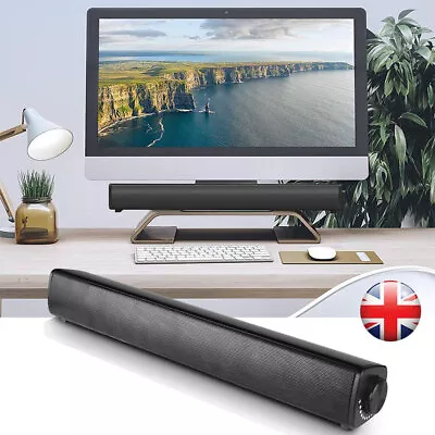 USB Wired PC Speakers Computer Sound Bar 3.5mm Aux-in For Tablets Desktop Laptop • £16.14