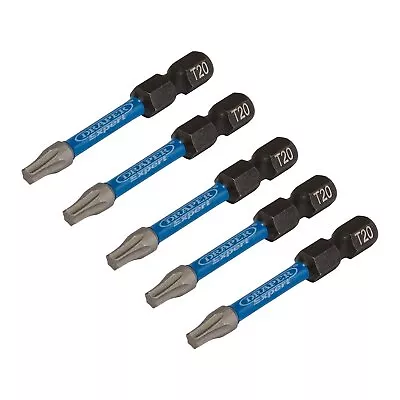 Draper Expert 05652 5pc TX-STAR Impact Screwdriver Bits T20 X 50mm 1/4  Hex • £3.61