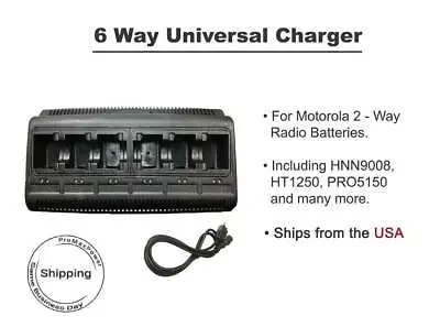 Two-Way Radio 6 Ports Bank Charger For Motorola Battery HNN9008 HT1250 750 1550 • $242