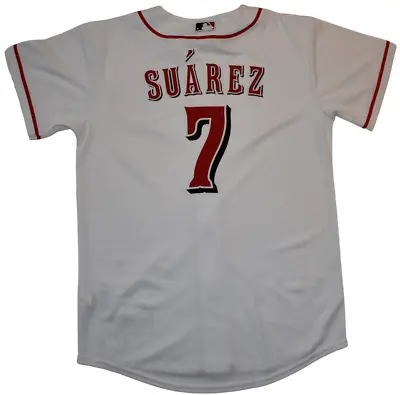 Nike Youth Boys MLB Cincinnati Reds Eugenio Suarez White Baseball Jersey NWT • $19.99
