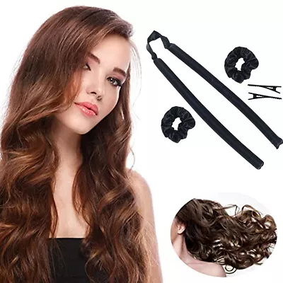 Hair Curler Heatless Curling Rod Silk Ribbon Head Band Wave Former Hair Clip UK • £3.99