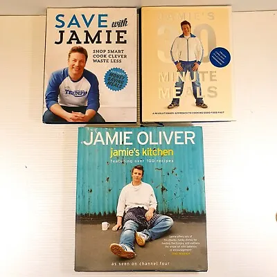 $36.99 • Buy 3 X Jamie Oliver Cookbook Bundle Lot: Jamie's Kitchen, 30-minute Meals, Save W