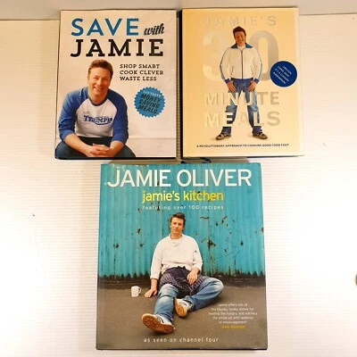 $36.99 • Buy 3 X Jamie Oliver Cookbook Bundle Lot: Jamie's Kitchen, 30-minute Meals, Save W