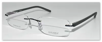 New Eyeglasses Marchon Airlock Power 201 412 Titanium Navy / Grey  52-18-140 • $22.99