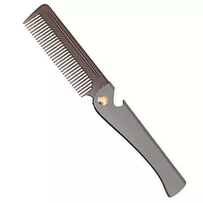 Stainless Steel Folding Comb Pocket Portable Comb For Men And Women Black • $18.74