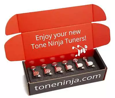 Genuine Tone Ninja Tuners 6 Inline Staggered Butterbean Button Nickel • $35.54