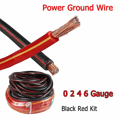 0 2 4 6 Gauge Car Truck Battery Power Cable Auto RV Solar CCA Inverter Wire Lot • $17.66