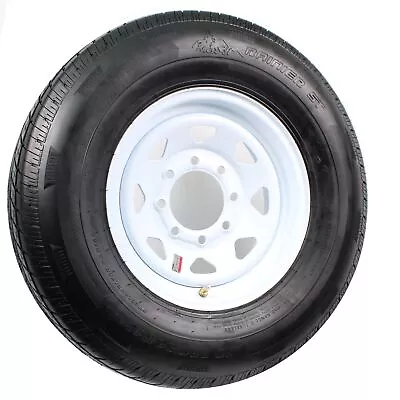 2-Pack Radial Trailer Tire W/White Rim ST235/80R16 LRE 8 Lug On 6.5 Spoke Wheel • $329.97