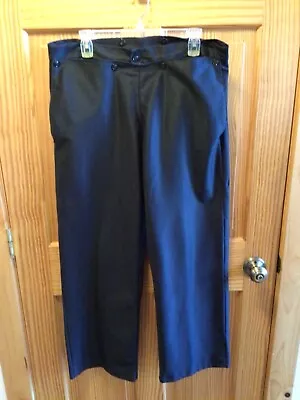 Amish Mennonite Hand Made Black 6-Button Broadfall Pants W36 EUC Plain Clothing • $14.99