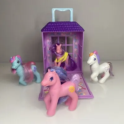 McDonalds Happy Meal Toys My Little Pony Figures 1999 4 Figures & House Collect • £9.99