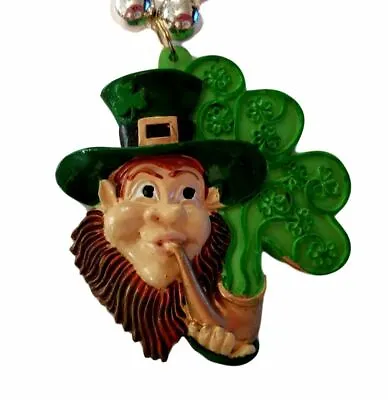 Leprechaun Pipe Shamrock St Patrick's Day Mardi Gras Bead Necklace • $5.49