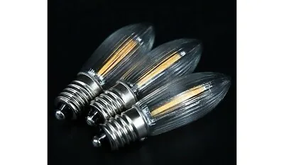 100 X LED Filament Top Candle Bubls Pointed Riffelplug E10 12-60V Dimmable • $134.69