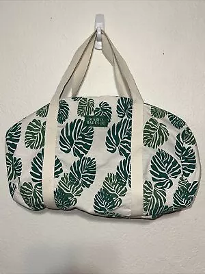 Mario Badescu Canvas Tote Duffel Bag Clean Palm Tree Leaf Pattern NWOT B17 • $8.43