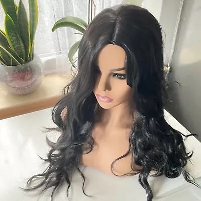 208n26 Inches Long Wavy Full Wig Natural Off Black Dark Brown Cosplay Women • £13.70