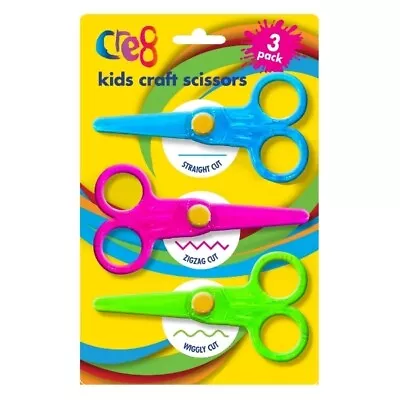 Crafty Creative Kids Scissors Crafts Kits 3pk  - Blue/Green/Purple Perfect Gift • £12.99