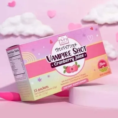 NEW Vampire Shot Cranberry Juice 15 Sachets Each Box⭐️⭐️⭐️⭐️⭐️ • £17.40