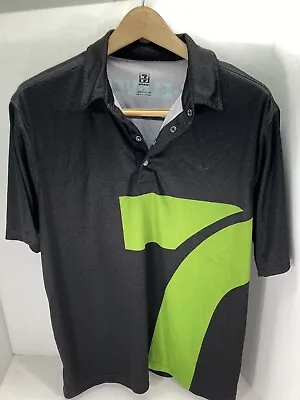 7-11 7-Eleven Polo Shirt Men Large Gray Green Short Sleeve 1/4 Snap Employee • $20.66