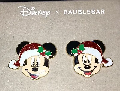 Mickey Mouse Disney Santa's Helper Disney Baublebar  Earrings NEW • $24.22