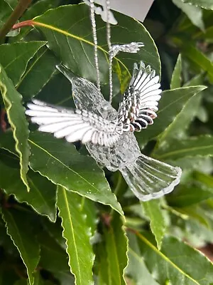 £7.99 • Buy Gisela Graham Christmas Acrylic Glass Effect Hummingbird With Silver Wings Tree