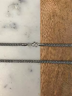 Solid 925 Oxidized Sterling Silver Italian 4.5mm Popcorn Coreana Chain • $136.13