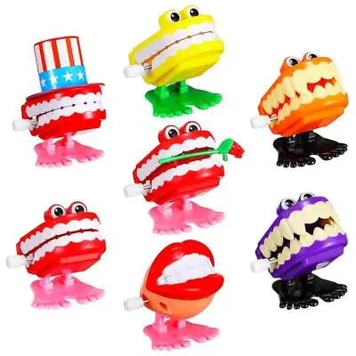 7Pcs Walking Chattering Teeth Wind Up Toy Novelty Gags Joke Halloween BGS • £8.24