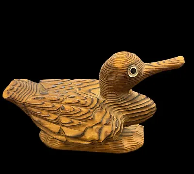 $22.95 • Buy Vintage Carved Rare Cryptomeria Wood Bird Duck Figurine