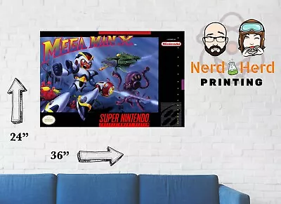 Megaman X SNES Wall Poster Multiple Sizes And Paper 11x17-24x36 • $21.99