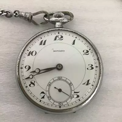 MOVADO Vintage Pocket Watch Manual Winding Swiss White Dial Small Second Breguet • $149