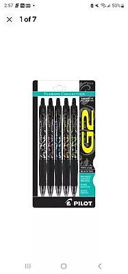 Pilot G2 Fashion Collection Gel Roller Pens Fine Point Black Ink 5 Patterns • $10.90