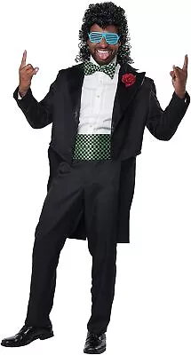 80's Prom Date New Black Suit Tux Retro Fancy Dress Up Halloween Adult Costume • $78.95