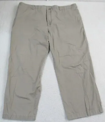 Duluth Trading Pants Mens 44x28 Middle Management Chino Khaki Elastic Waist Flat • $22.77