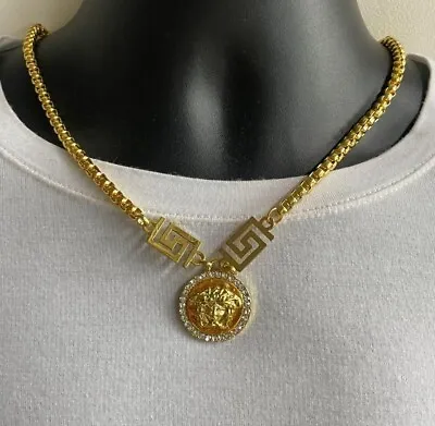 £4.99 • Buy Gorgon Head Boho Style Unisex Ancient Greek Symbolic Pendant Necklace 18  Inch