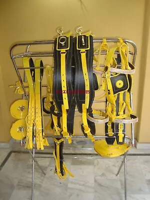 Designer Yellow/Black Driving Harness For Double Horse Cart Available In 5 Size • $235