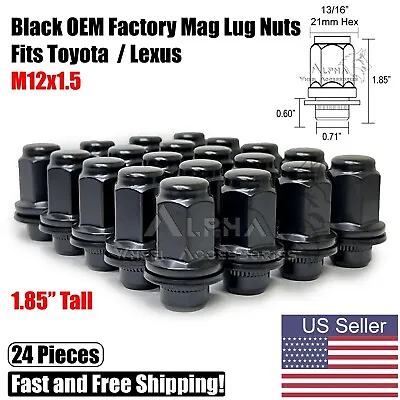 24 Toyota OEM Factory Mag Lug Nuts 12x1.5 Tacoma TRD Off-Road SR5 4Runner 1.85  • $28.98