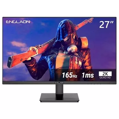 ENGLAON 27  2K QHD Frameless Gaming Monitor FreeSync RGB Light Tilt Pivot Swivel • $299.95