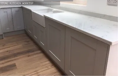 Carrara Marble Quartz Kitchen Worktop Sample Quality Worktops Affordable Prices • £3