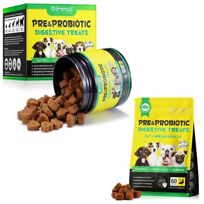 Dog Probiotics Prebiotics Chews Treats For Dog Gut Digestion Health 60-120 Treat • £14.90