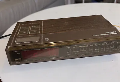 Vintage Philips D:3150 2 Band Clock Radio - Tested Working - AM FM Radio Alarm • $24.95