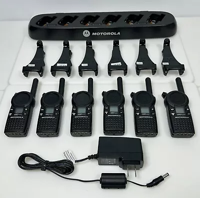 6 LOT - Motorola CLS1410 UHF Two-Way Radios Walkie Talkie + Charger + Batteries • $399.99