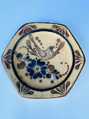 Tonala Mexican Folk Art Six Sided Plate/bowl Hand Painted Birds/flowers  • $20.99