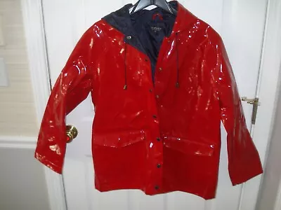 Women's PVC Topshop Raincoat Size US 10 Glossy Red Very Nice! • $59.99