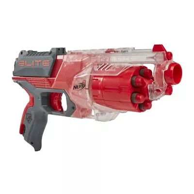 NERF Elite Disruptor Blaster 6-Dart Rotating Drum 6 Darts Translucent Red Gun • $95.63