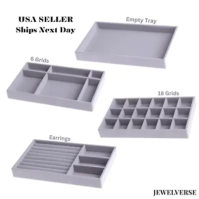 Velvet Jewelry Tray Drawer Organizer Display Trays For Earring Necklace Ring • $10.95