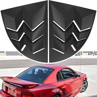 2pcs Side Window Louvers Sun Shade Cover Matte Black For Ford Mustang 1999-2004 • $40.60