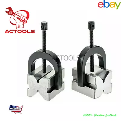 Precision Engineers All Steel Vee Blocks Clamp Set V Block Matched Pair ACTOOLS • $38.94