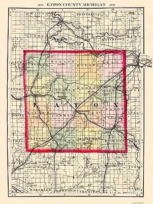 Eaton County Michigan - Walling 1873 - 23 X 30.56 • $36.95