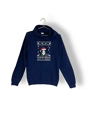 Game Of Thrones John Snow Graphic Christmas Hoodie In Navy Unisex Size S • £23