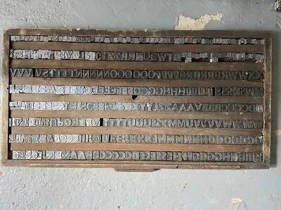 Metal Letterpress Type In Large Wooden Tray • £4.20