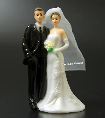 £7.43 • Buy BRIDE AND GROOM WEDDING FIGURE PLASTIC CAKE TOPPER RECUERDO DE BODA Couple G Sca